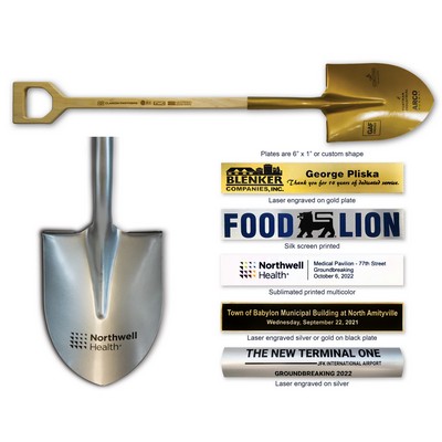 Large Gold or Silver Shovel with Optional Laser imprint on wood