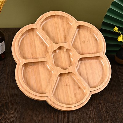 Round Wooden Serving Tray Plate