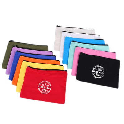 Canvas Pouch with Black Zipper-Assorted Colors