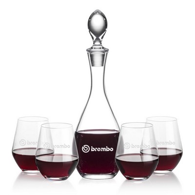 Malvern Decanter & 4 Reina Stemless Wine