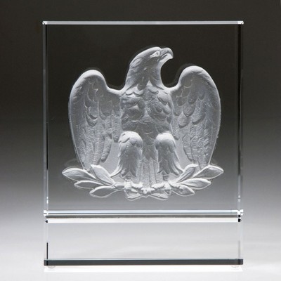 Majestic Eagle Crystal Award, White, 6 7/8"H