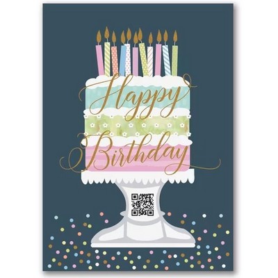 Pastel Birthday QR Code Card