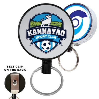 Full Metal Outdoor Round Badge Reel W/ Belt Clip