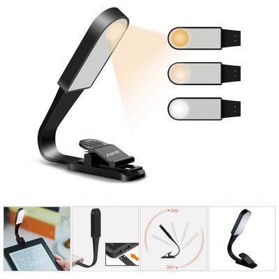 Book Light Reading Light Rechargeable Book Light, Lightweight Clip on Book