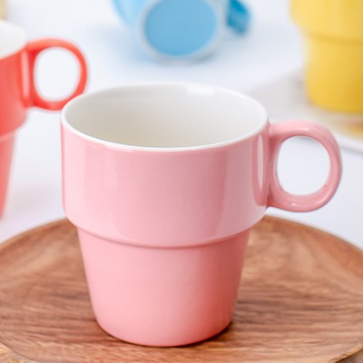 9 oz Porcelain Stackable Coffee Mug