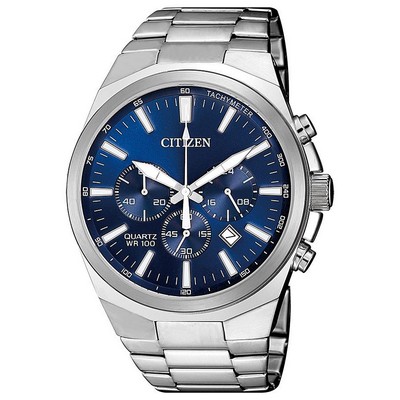 Citizen® Men's Quartz Chronograph Watch w/Blue Dial