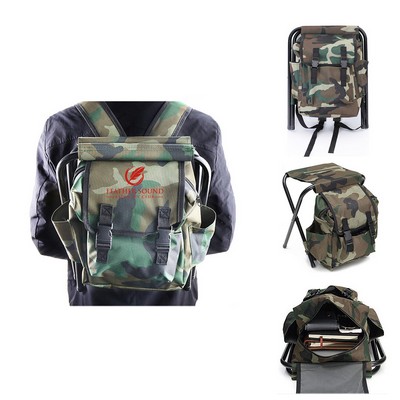 Camouflage Backpack with Chair