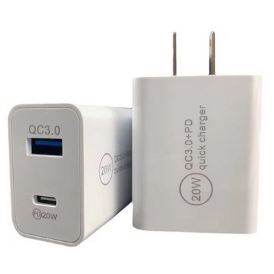 20W Multiple Port Usb Charger with USB-C Plug