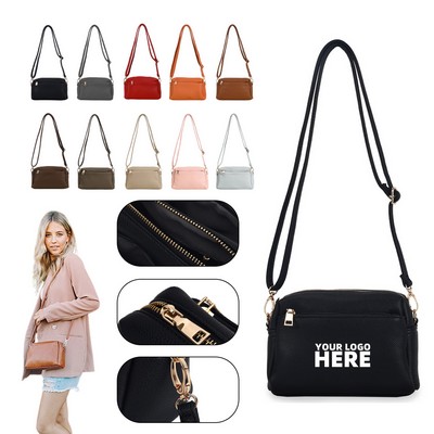 Fashion Triple Zip Small Crossbody Bag