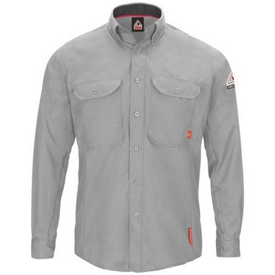 iQ Series® Men's Lightweight Comfort Woven Shirt - Light Gray