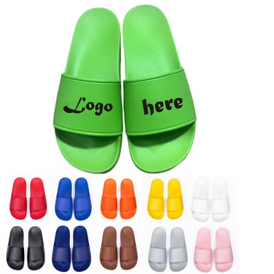 MOQ 50PCS Custom Home PVC Non-slip Slipper Slide Sandals Shoes