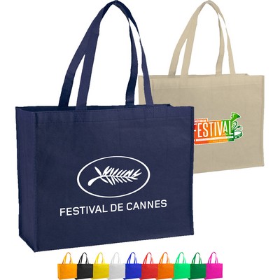 Non-Woven Shopping Tote Bag with Gusset USA Decorated (16" x 12" x 6")