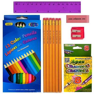 Elementary School Stationary Kits - 11 Piece Pre-Assembled (Case of 48