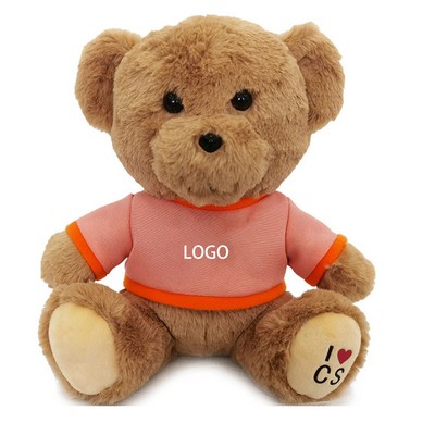 8" Teddy Bear Doll Stuffed Plush Toy With Custom T-shirt