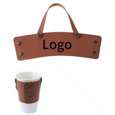 Leather Portable Coffee Cup Cover