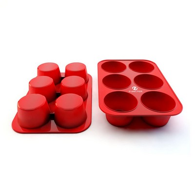 6 Cups Muffin Pan Silicone Cupcake Pan for Baking Cake Tray Silicone Mold