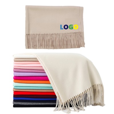 Winter Long Pashmina Wrap Shawl Scarf w/Fringes