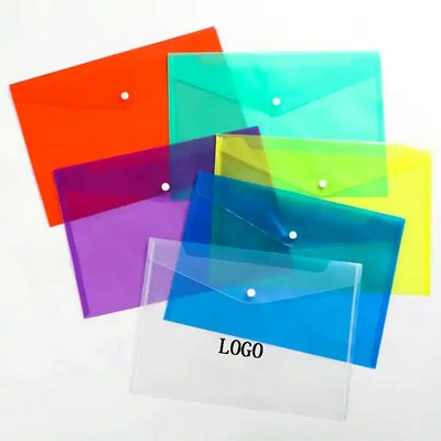 Letter Size Translucent Plastic Document Envelope w/Snap Closure