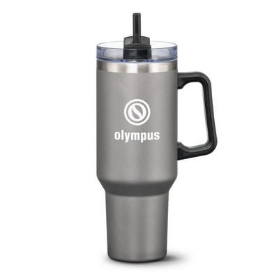 Compeer Handle Travel Mug w/Straw - 40oz Grey