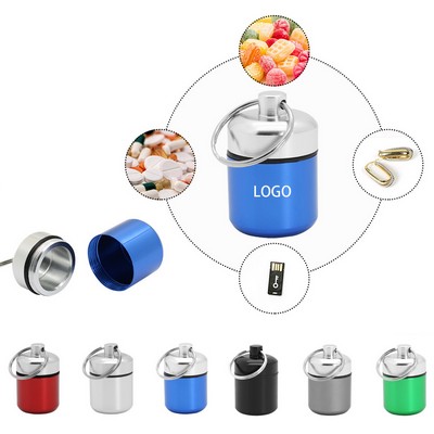 Aluminium Pill Organizer w/ Key Ring