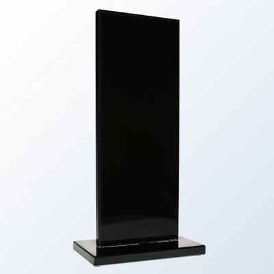 Honorary Rectangle Glass Award, Black, 9 1/2"H