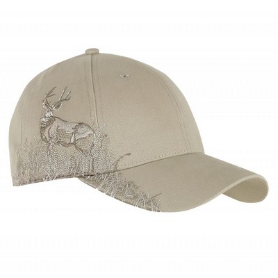 Dri Duck Mule Deer Brushed Twill Cap (Embroidery)