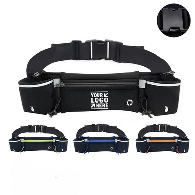 Nylon Outdoor Sports Waist Bag with Headphone Port & 2 Side Pockets