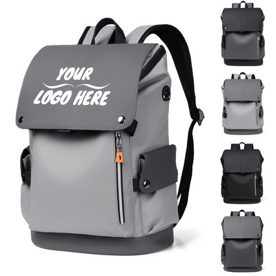 PU Laptop Backpack W/ USB Charging Port