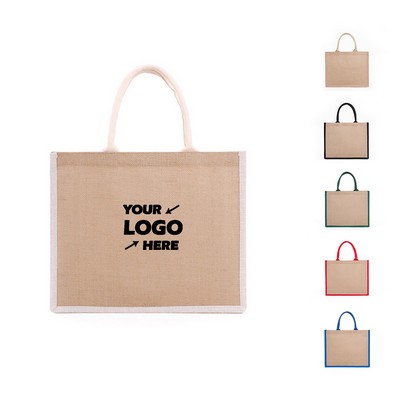 Two-tone Jute Tote Bags