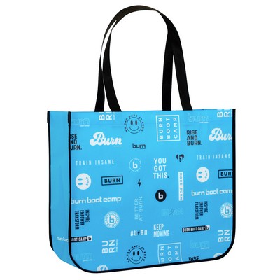 Custom Laminated Non-Woven Round Cornered Tote Bag 16"x14"x6"