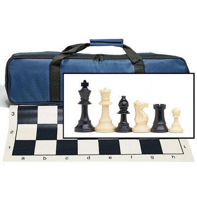 Travel Tournament Chess Set, 20 in Board, Chess Bag, 3.75 in. King