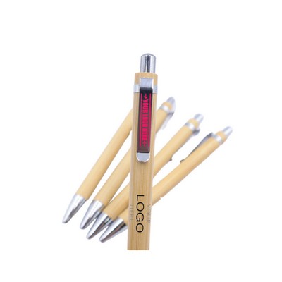 Bamboo Retractable Ballpoint Pen 