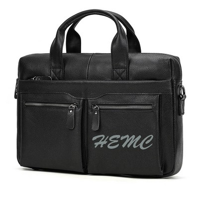 Genuine Leather Men's Briefcase Laptop Case Computer Bag