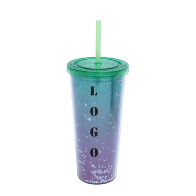 Shiny Straw Tumbler