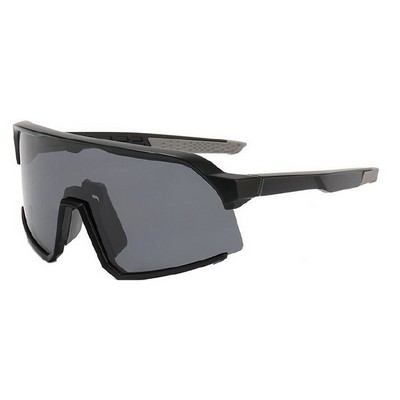 Goggle Sunglasses - Smoke Lenses - Black Frames