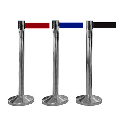 Retractable Belt Barrier Stanchion - Stainless Steel (6.56ft)