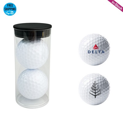 2 Golf Balls in Plastic Tube