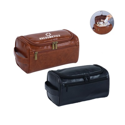 PU Leather Hanging Travel Toiletry Bag