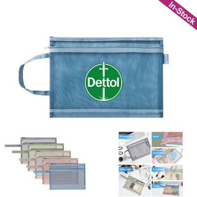 Double-Layer Nylon File Folders, A4 Document Organizer