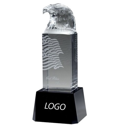 Small Optical Crystal Eagle Award