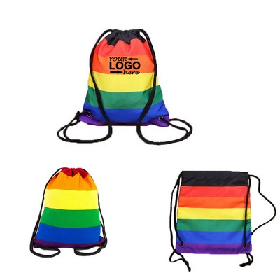 Rainbow Drawstring Backpack