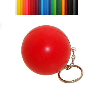 New Foam Polished Ball Shaped Stress Reliever with Keychain