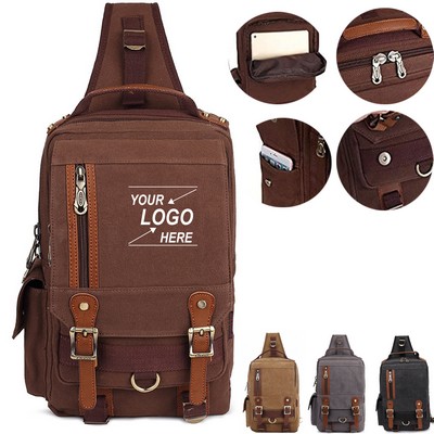 Canvas Sling Backpack for Travel and Hiking