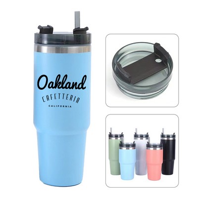 30oz Insulated Tumbler with Lid & Straw