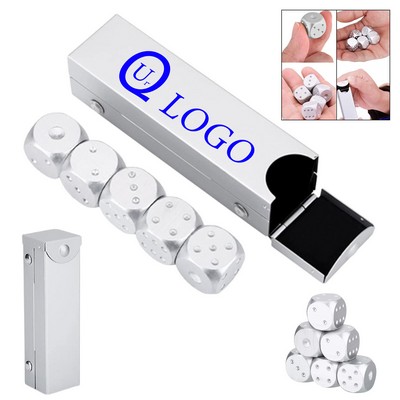 5 Pieces Aluminum Alloy Dice Set