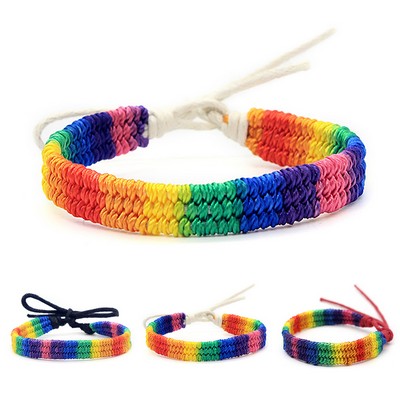 Rainbow LGBT Pride Bracelet Handmade Braided Friendship String Bracelet