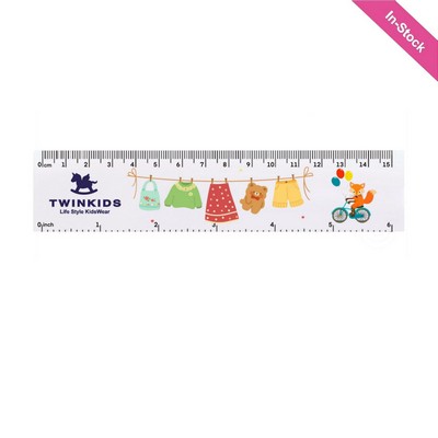 6" Transparent Ruler With Digital Imprint 6 1/4"L x 1 3/5"W