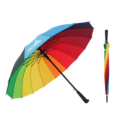 Straight Automatic Rainbow Golf Umbrella-52"arc