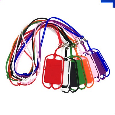 Creative Silicone Phone Wallet with Lanyard