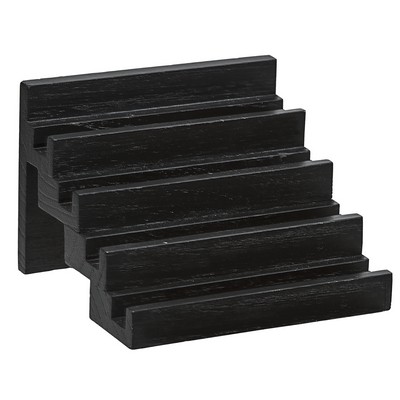 Black Wood Stairstep Square coaster holder